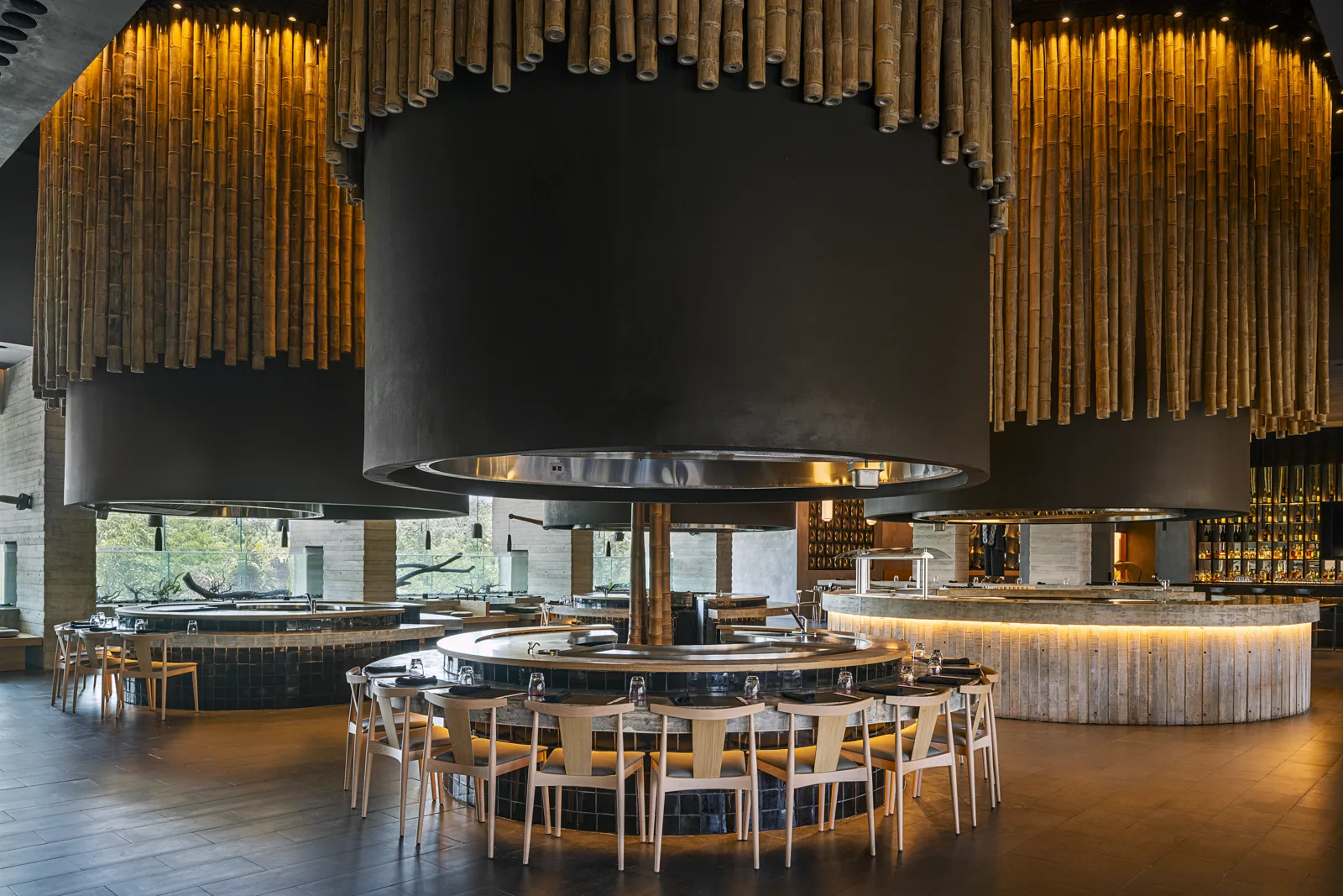 Cozinha ao vivo do restaurante Tama-món